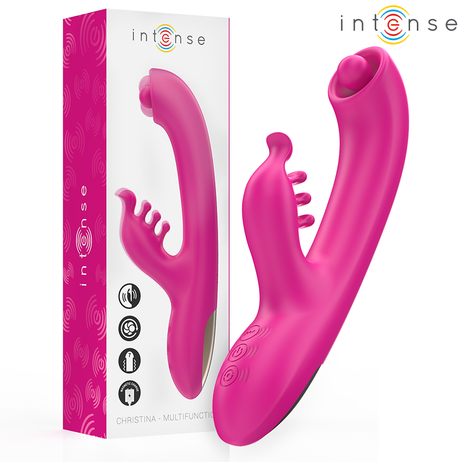 VIBRADOR CHRISTINA MULTIFUNCIÓN RABBIT 22.5 CM ROSA - INTENSE