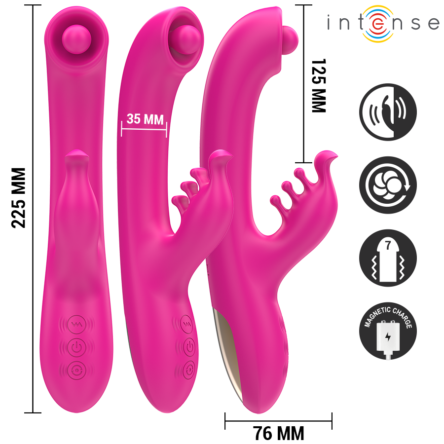 VIBRADOR CHRISTINA MULTIFUNCIÓN RABBIT 22.5 CM ROSA - INTENSE