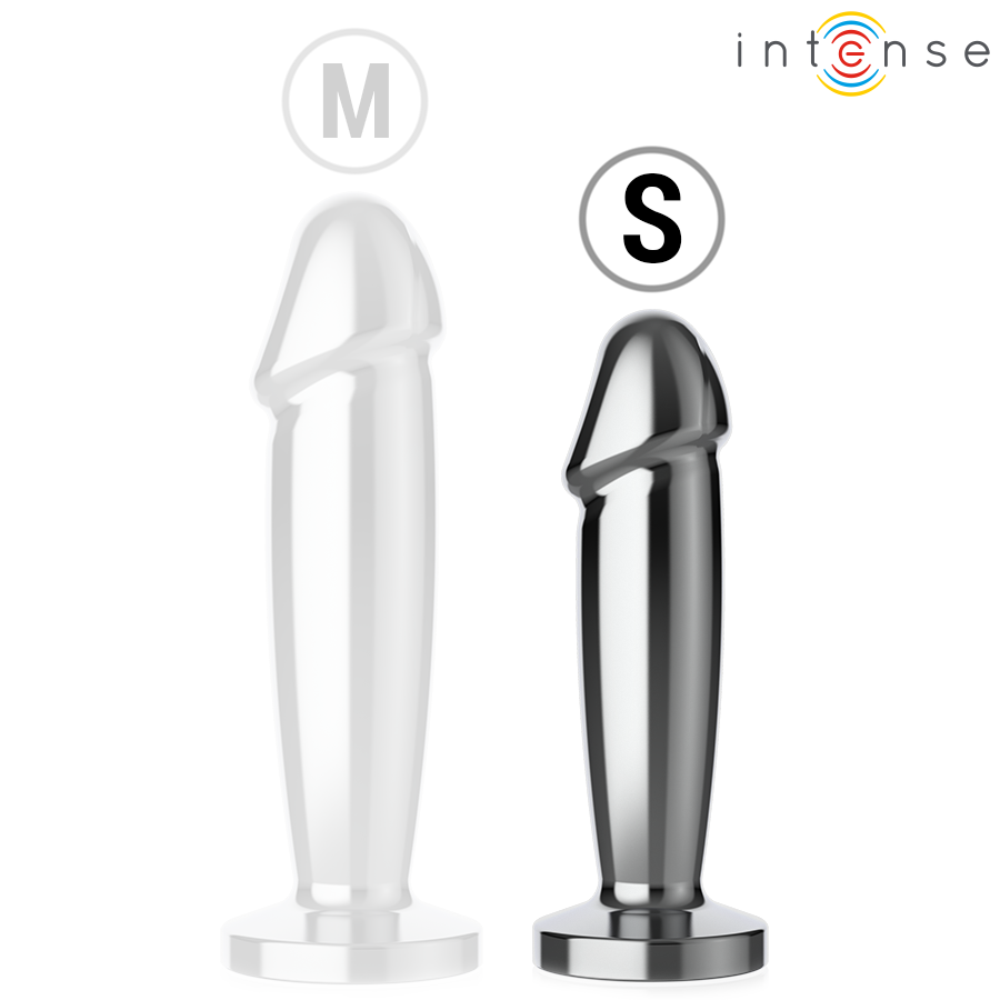 PLUG ANAL 10 VIBRACIONES METAL EN FORMA DE DILDO CON CONTROL REMOTO TALLA S / M - INTENSE
