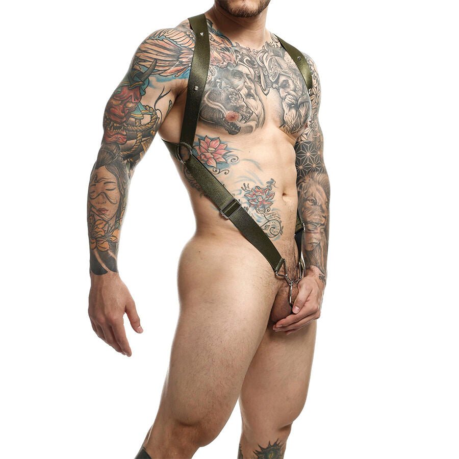 ARNÉS DNGEON DE ESPALDA CRUZADA VERDE TALLA ÚNICA - MOB