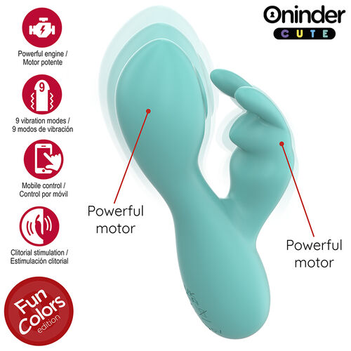 VIBRADOR LOVE BUNNY PUNTO G Y CLÍTORIS AZUL - APP MUNDIAL GRATUITA - ONINDER CUTE