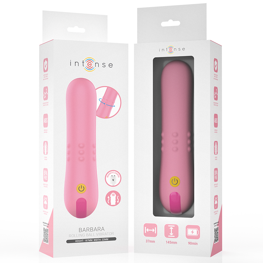 VIBRADOR BARBARA CON PERLAS GIRATORIAS - INTENSE