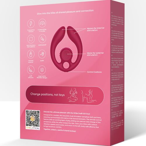 ESTIMULADOR DE PAREJAS GIZI DÚO CONTROL REMOTO BURDEOS / LILA - SNAIL VIBE