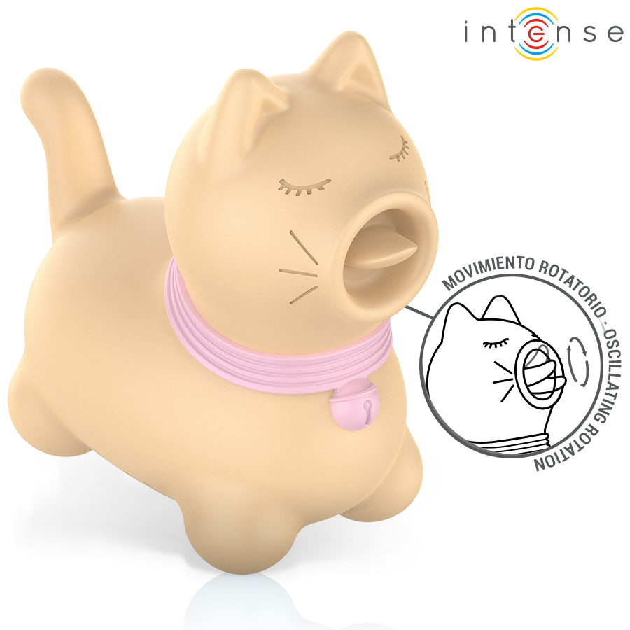 ESTIMULADOR GATO TOULOUSE CON LENGUA ROTATIVA 360º AMARILLO - INTENSE