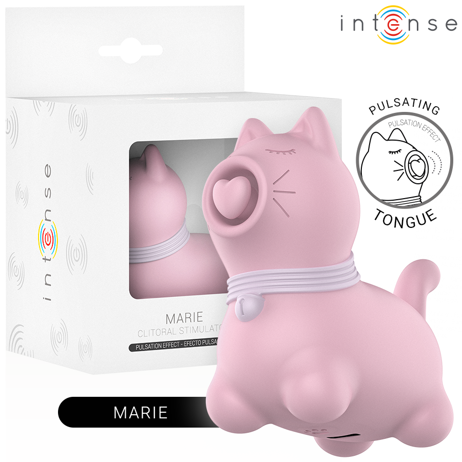 ESTIMULADOR GATO MARIE CON LENGUA EFECTO PULSACIÓN ROSA - INTENSE