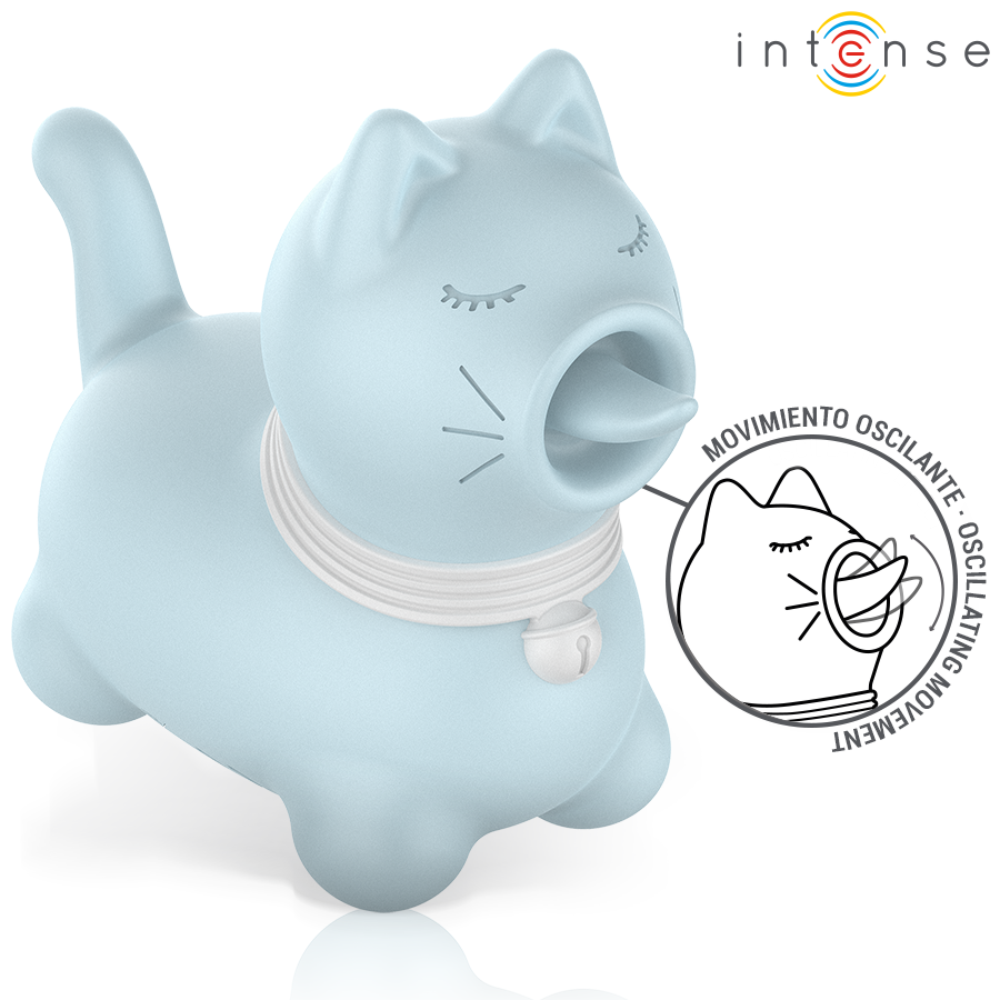 ESTIMULADOR GATO DUCHESS CON LENGUA ROTATIVA 360º AZUL - INTENSE