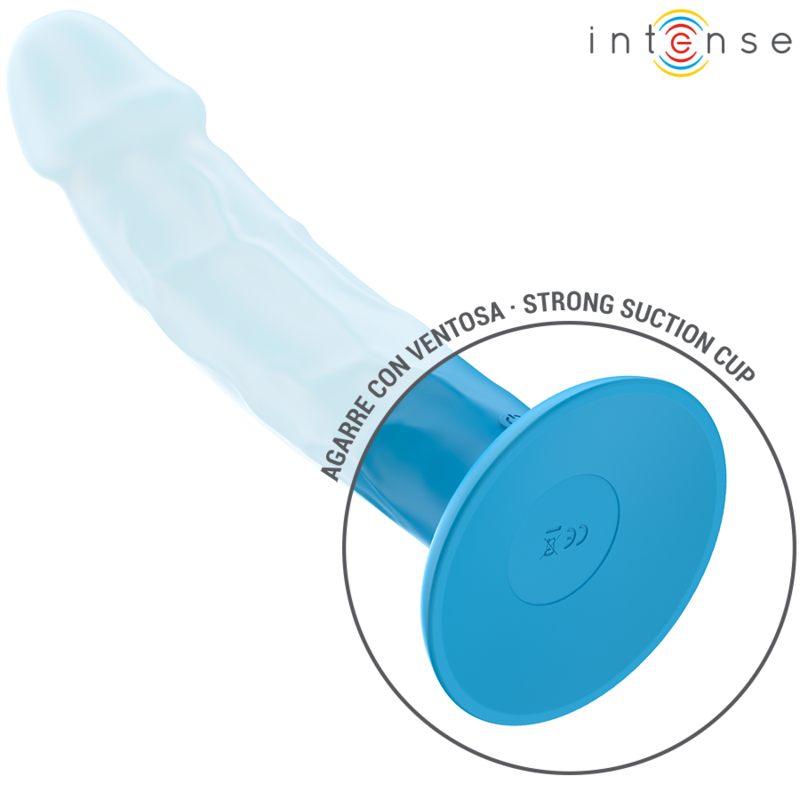 DILDO PHOEBE VIBRADOR REALÍSTICO 10 VIBRACIONES AZUL CONTROL REMOTO - INTENSE