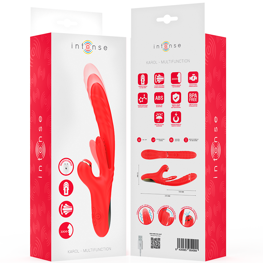VIBRADOR KAROL MULTIFUNCIÓN EMPUJE & SUCCION & ESTIMULACIÓN - INTENSE