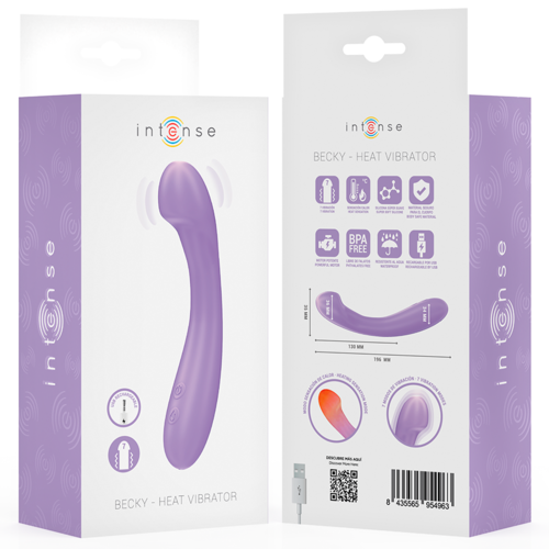 BECKY VIBRADOR 19 CM CALENTABLE 7 VIBRACIONES MORADO - INTENSE