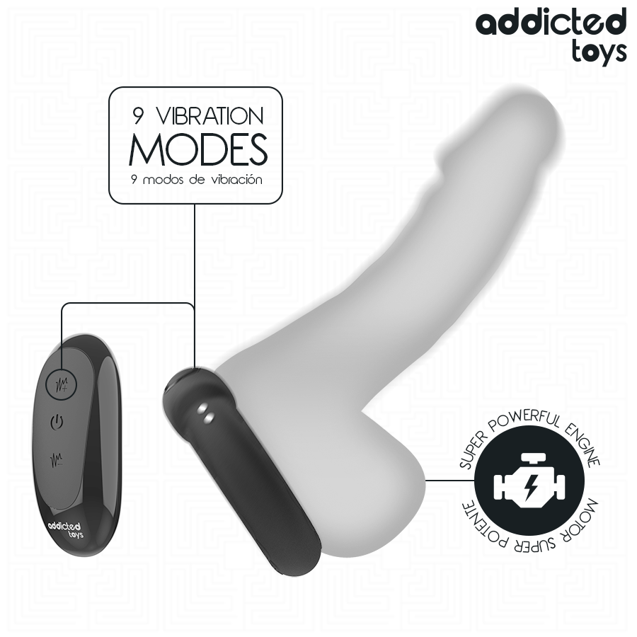 ANILLO PENE VIBRADOR EFECTO CALOR CONTROL REMOTO - ADDICTED TOYS