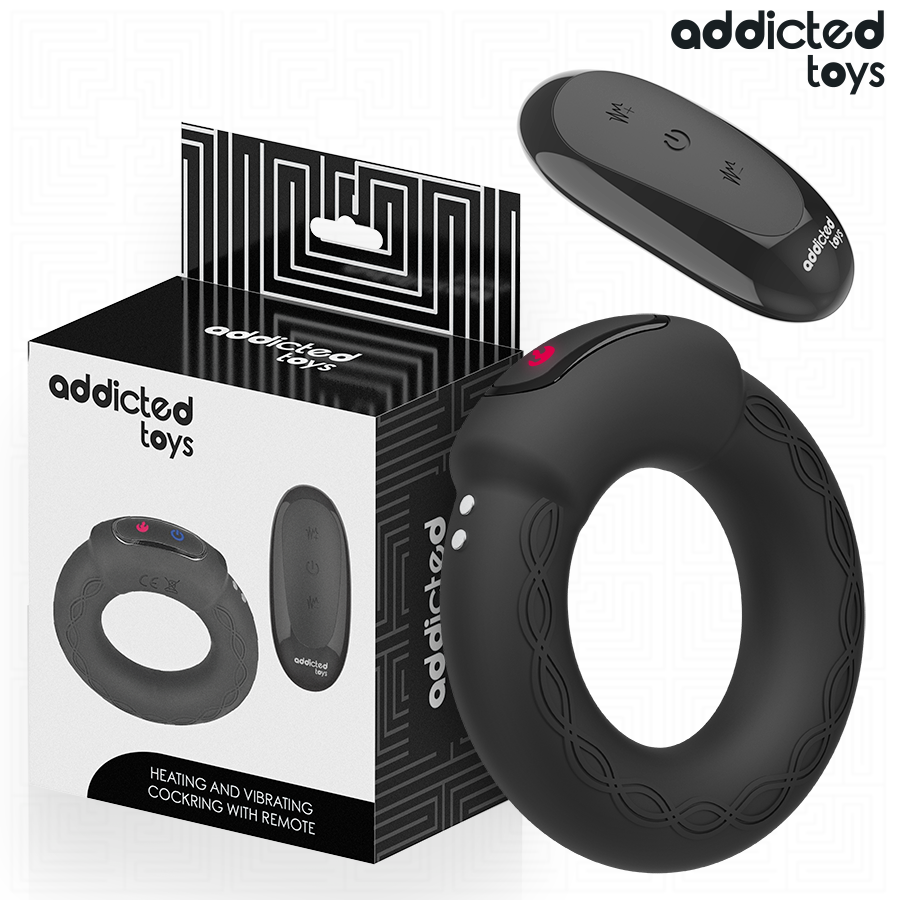 ANILLO PENE VIBRADOR EFECTO CALOR CONTROL REMOTO - ADDICTED TOYS