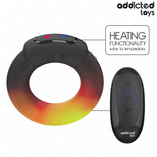 ANILLO PENE VIBRADOR EFECTO CALOR CONTROL REMOTO - ADDICTED TOYS