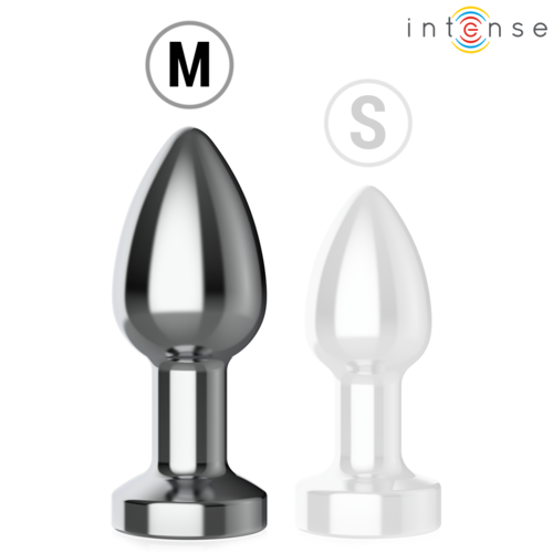 PLUG ANAL DE METAL VIBRADOR CON LUCES LED MULTICOLOR Y CONTROL REMOTO TALLA S / M - INTENSE