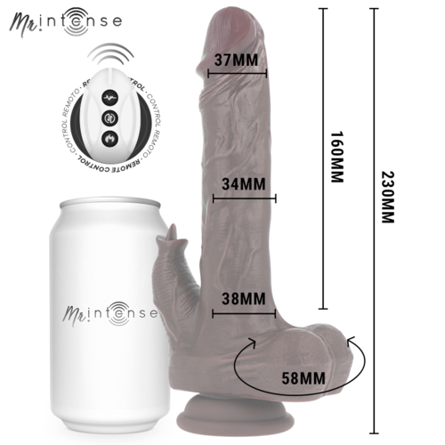DILDO MORGAN REALÍSTICO MULTIFUNCIÓN CON VIBRACIÓN Y UP AND DOWN CLITORIS CONTROL REMOTO 23 CM -O- 3.5 CM - INTENSE