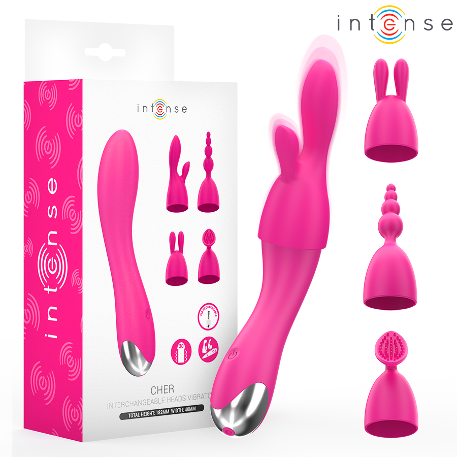 VIBRADOR CHER 20 PATRONES CON CABEZALES INTERCAMBIABLES - INTENSE