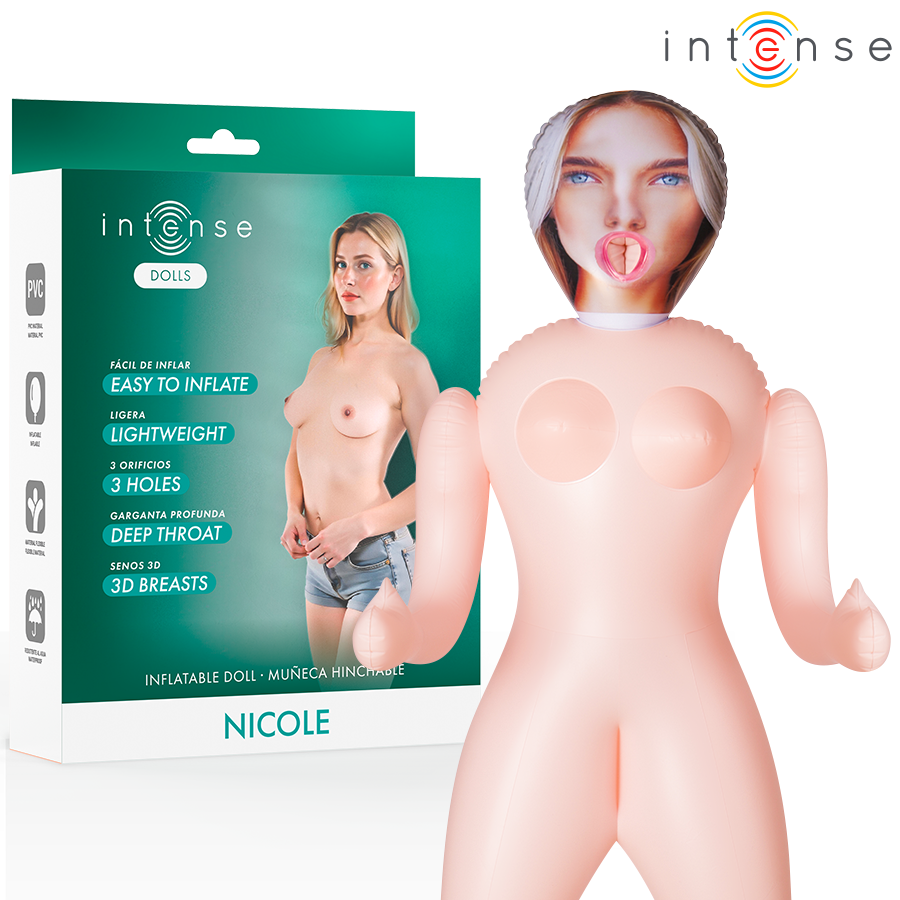 MUÑECA HINCHABLE NICOLE CON TRES ORIFICIOS - INTENSE