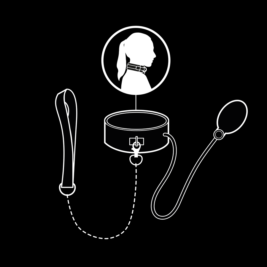 COLLAR BONDAGE INFLABLE CON TIRADOR - FETISH SUBMISSIVE BONDAGE