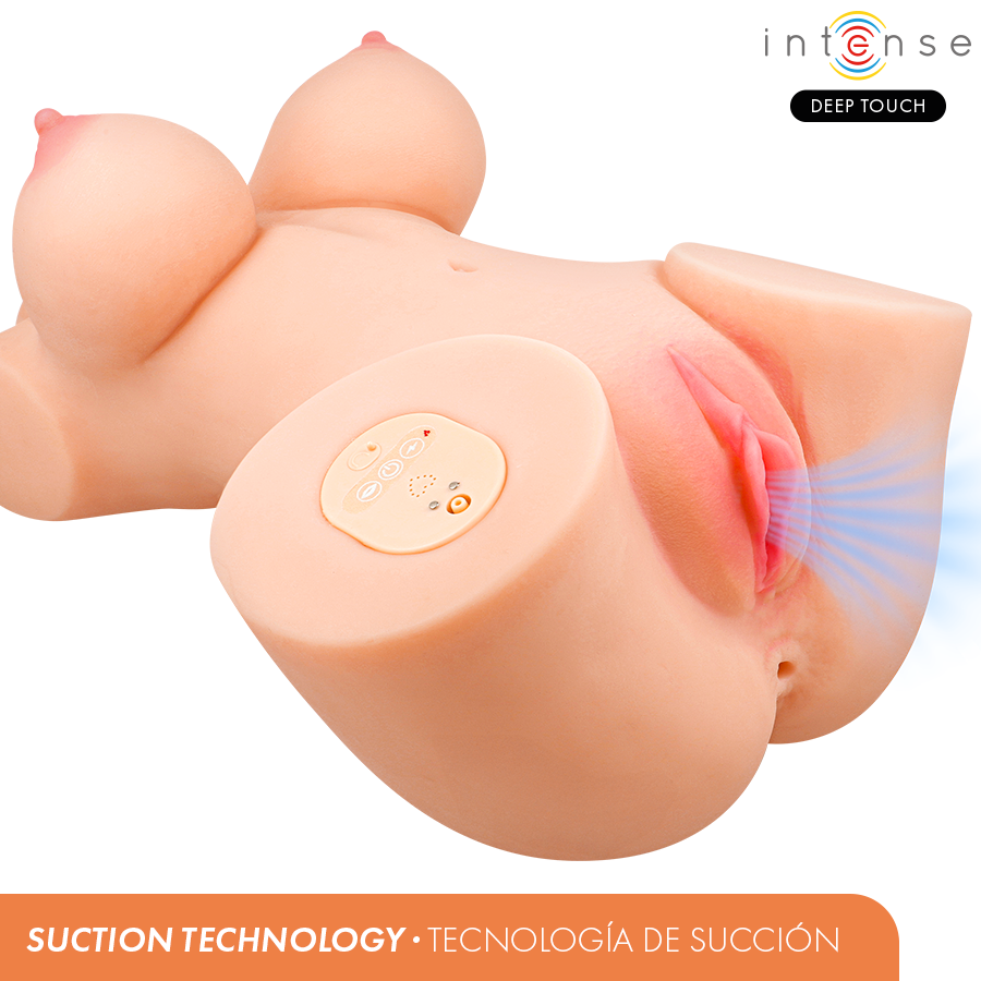 TORSO VERO VAGINA CON EFECTO SUCCIÓN, CALOR, VIBRACIÓN Y VOZ CON CONTROL REMOTO 5.5 KG - INTENSE