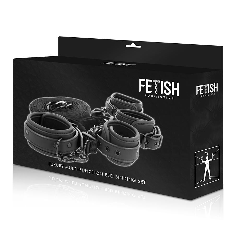 SET DE ESPOSAS Y ATADURAS CON FORRO DE NEOPRENO CAMA - FETISH SUBMISSIVE