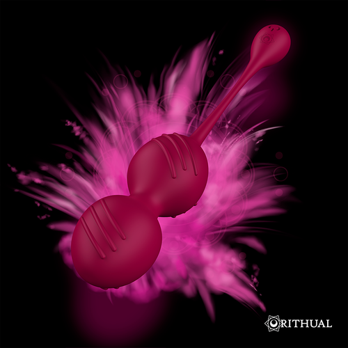 BOLAS KEGEL NISHA RECARGABLES VIBRADORAS ORQUIDEA GRANATE / NEGRO - RITHUAL