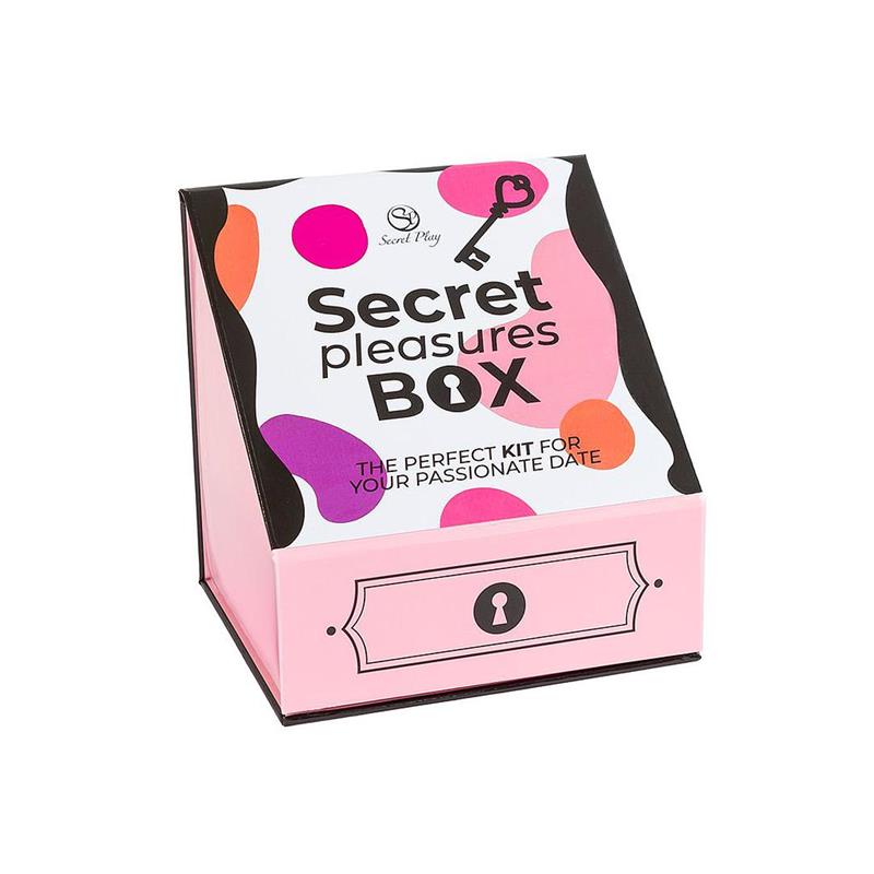Kit Secret Pleasures Box CAJA DE PLACERES PARA PAREJAS DADOS + BALA VIBRADORA + PLUMERO- SECRET PLAY