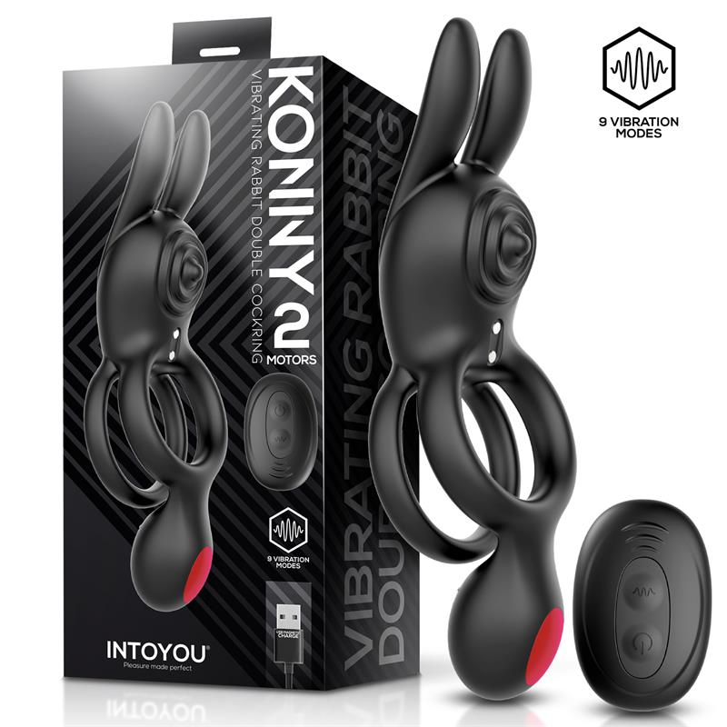 Anillo Konny Vibrador Doble con Conejito y Control Remoto - INTOYOU