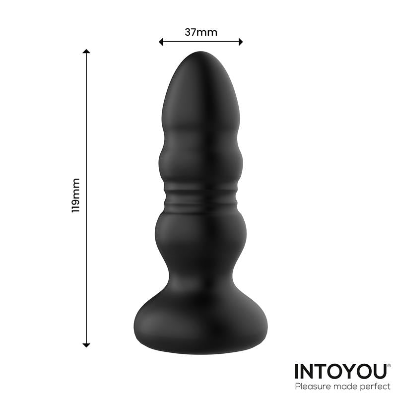 Plug Anal Krax con Vibración, Thrusting y Luz Led con Control Remoto - INTOYOU