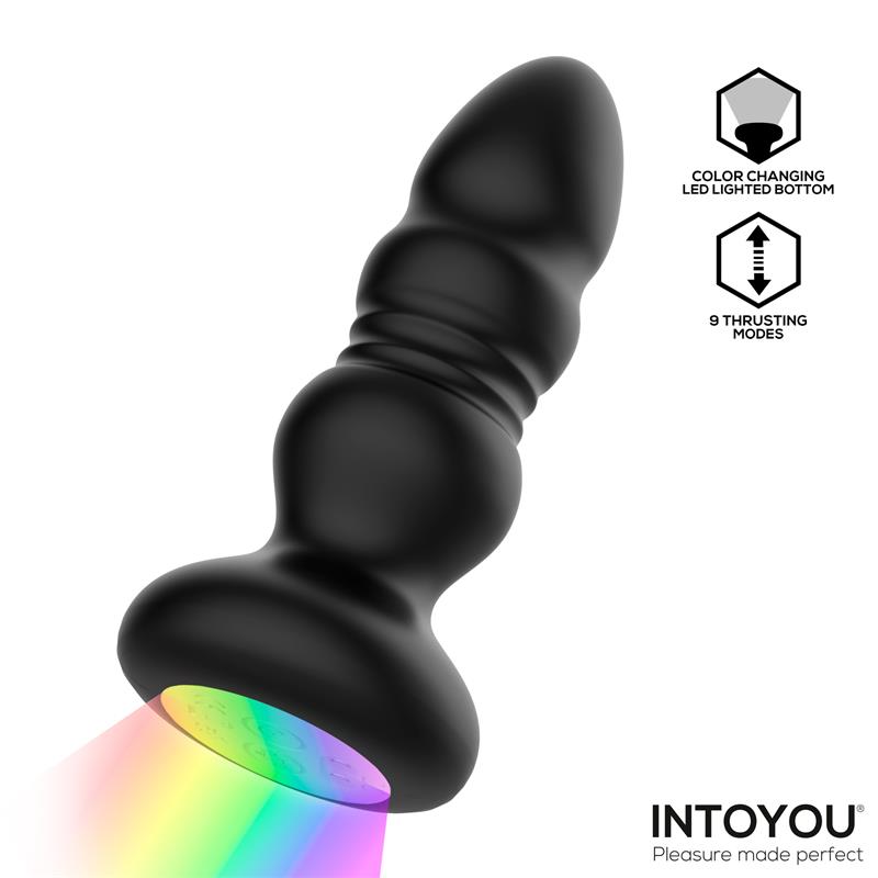 Plug Anal Krax con Vibración, Thrusting y Luz Led con Control Remoto - INTOYOU