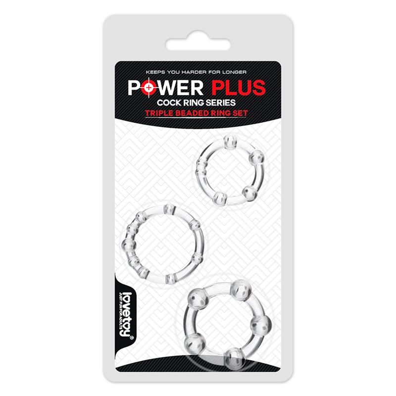 ANILLOS DE PENE POWER TRANSPARENTES - LOVETOY - POWER PLUS