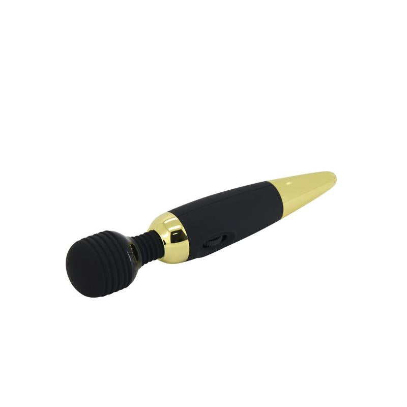 Masajeador Pretty Love Power Wand Negro y Dorado PILA - PRETTYLOVE