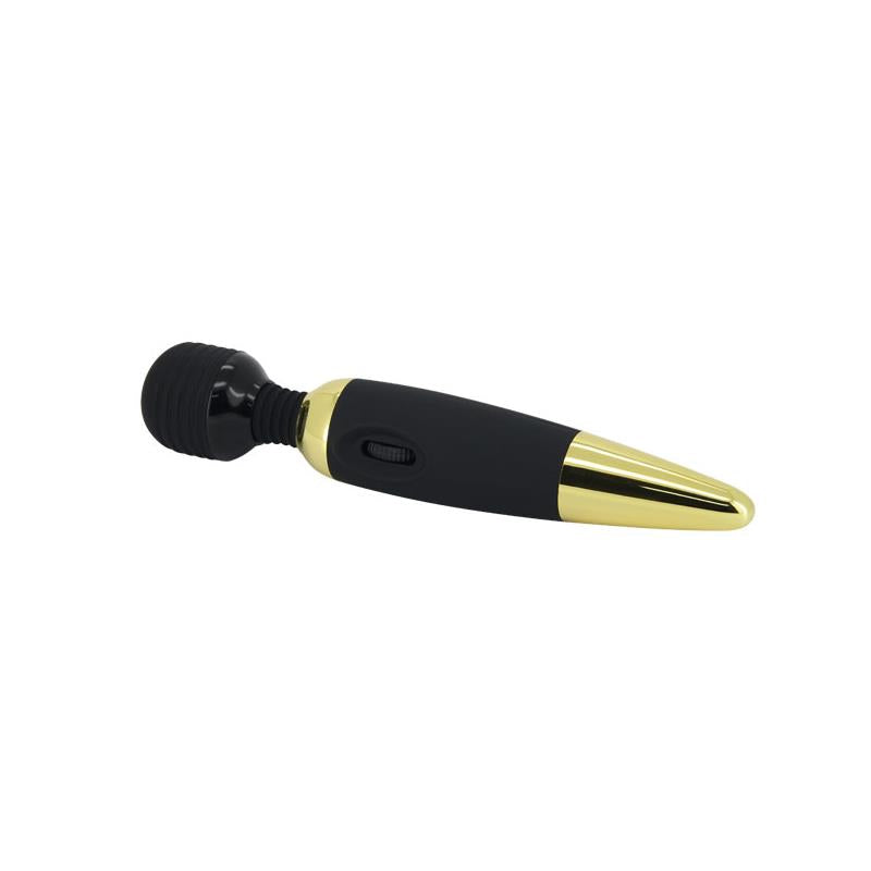 Masajeador Pretty Love Power Wand Negro y Dorado PILA - PRETTYLOVE