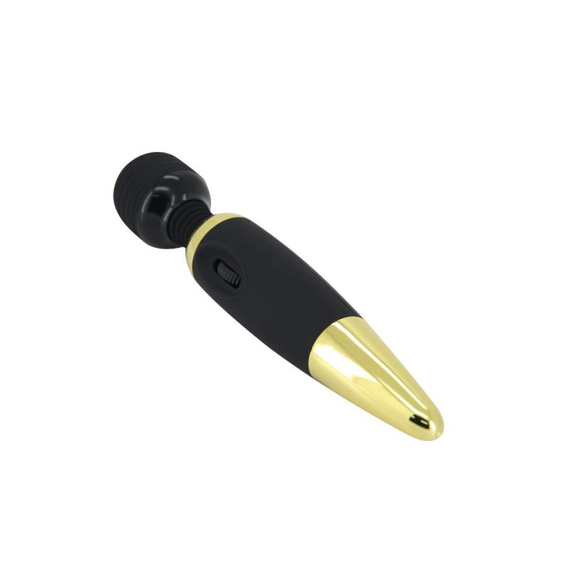 Masajeador Pretty Love Power Wand Negro y Dorado PILA - PRETTYLOVE