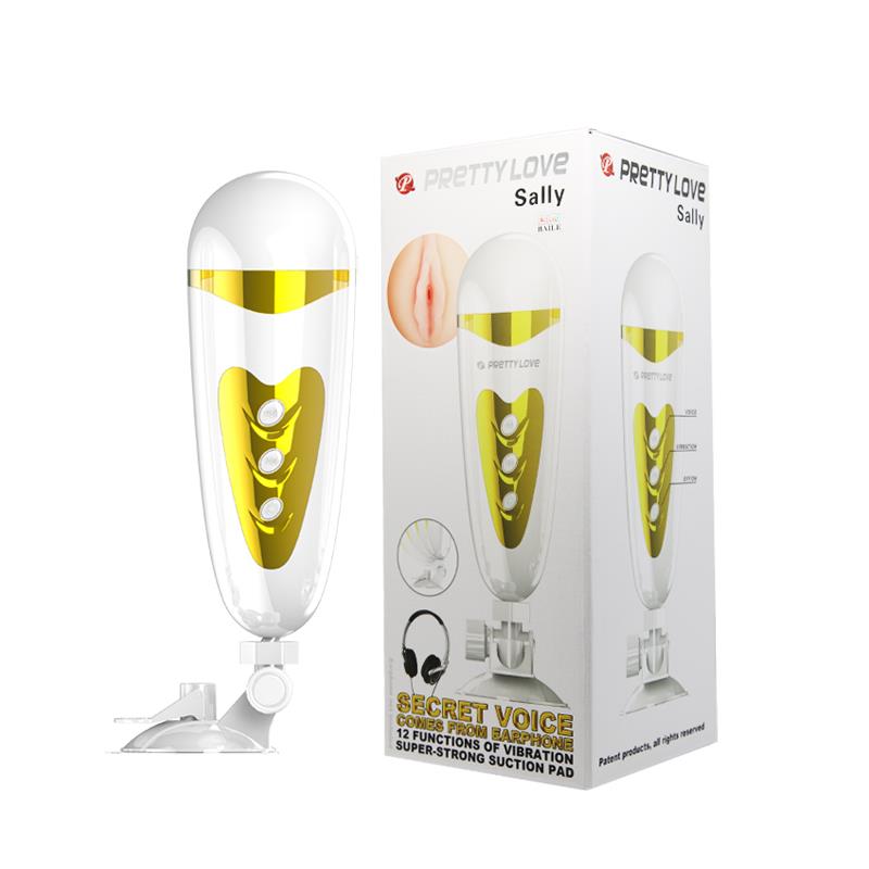 Masturbador Sally Blanco y Dorado - PRETTYLOVE