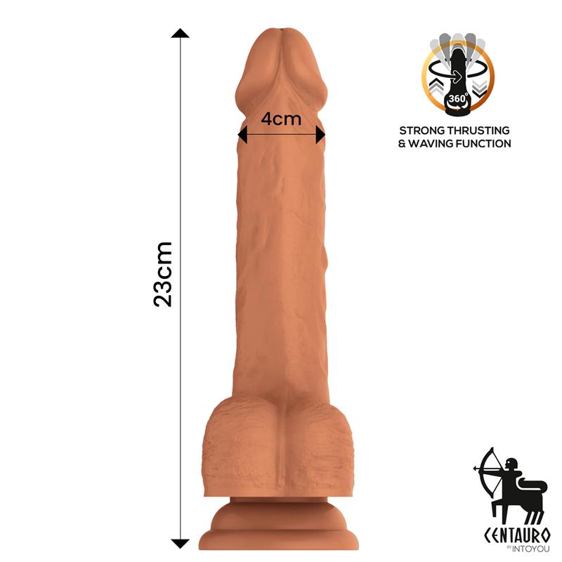 Dildo Quintus con Vibración, Thrusting y Waving 360º 9" - 23 cm - CENTAURO