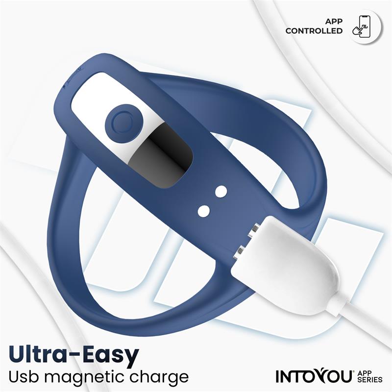 ANILLO RANK VIBRADOR CON APP AZUL - INTUYOU APP SERIES