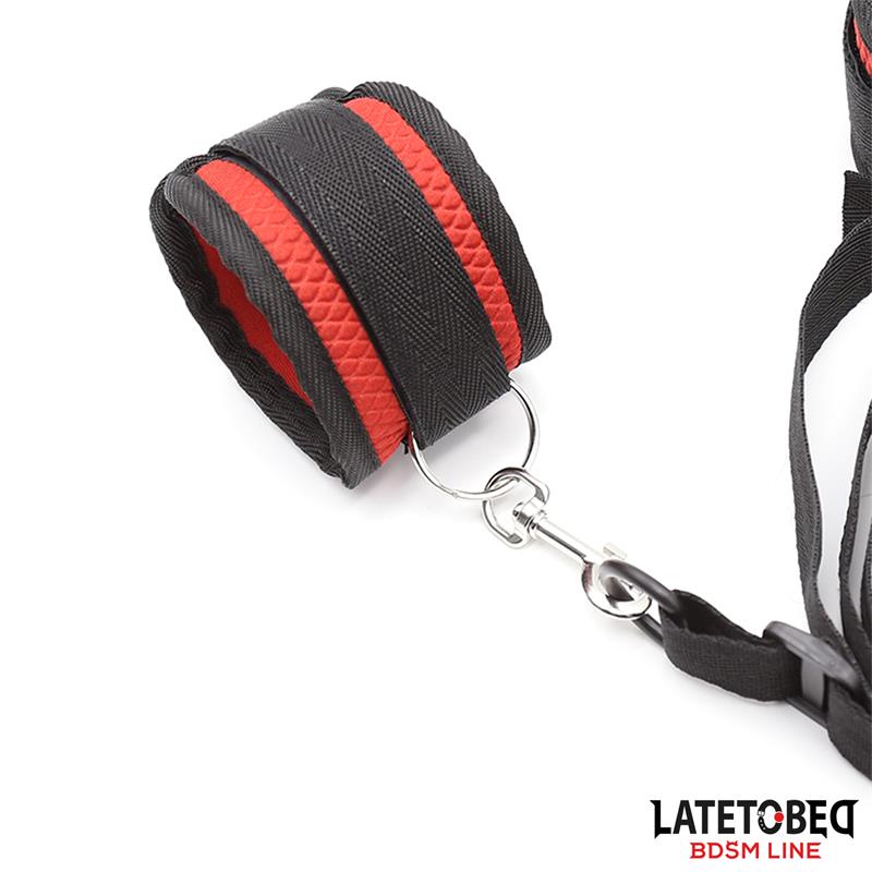 SET Restricciones para la Cama con Antifaz Esposas Ajustables y Desmontables - LATETOBED BDSM LINE