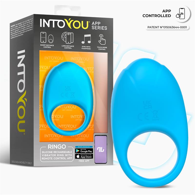 Anillo Ringo Vibrador con APP Unibody Azul / Verde- INTOYOU APP SERIES