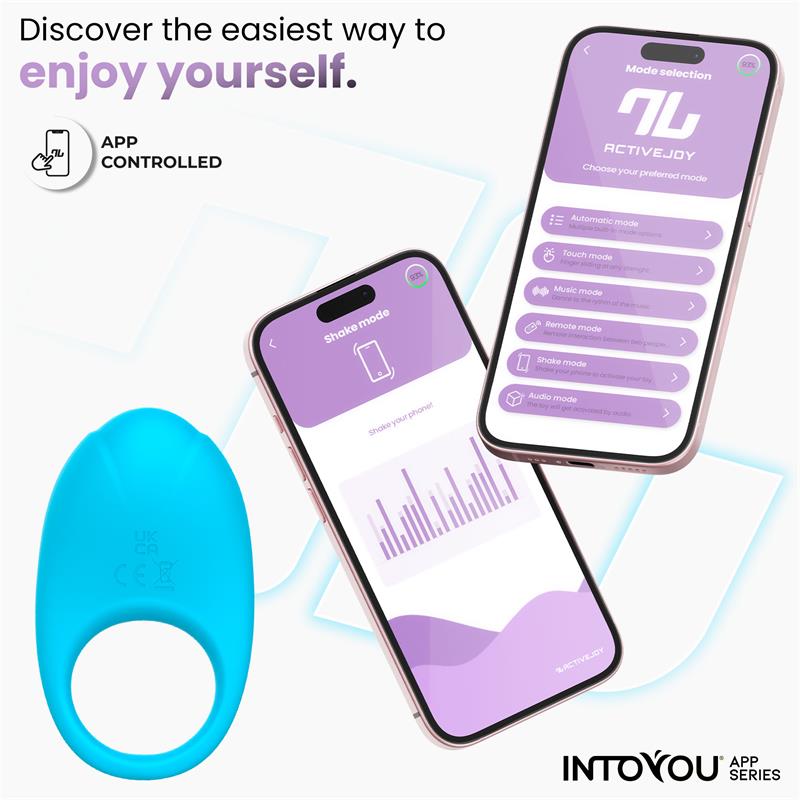 Anillo Ringo Vibrador con APP Unibody Azul / Verde- INTOYOU APP SERIES