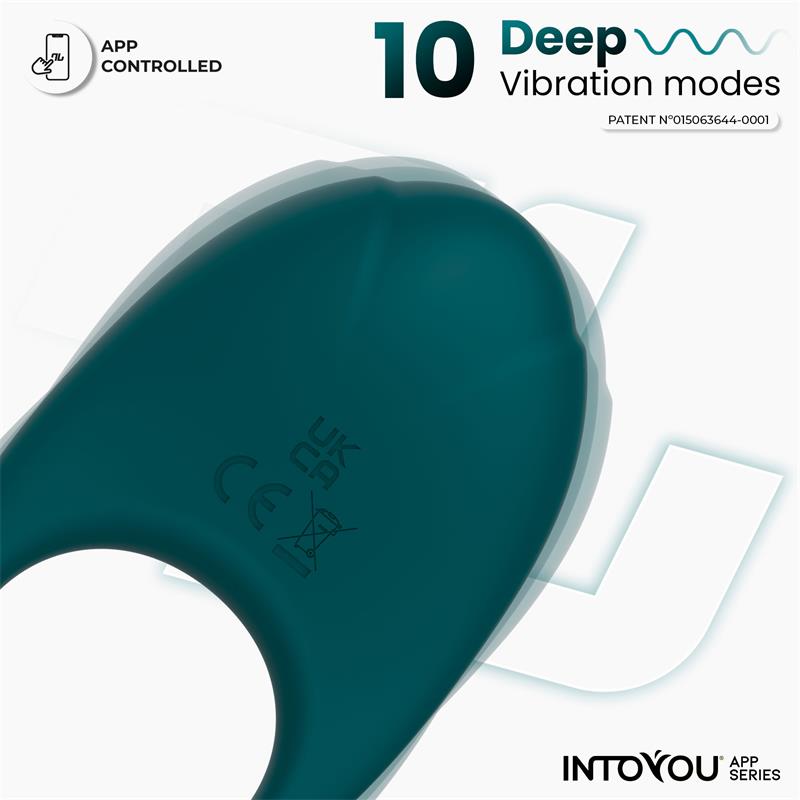 Anillo Ringo Vibrador con APP Unibody Azul / Verde- INTOYOU APP SERIES