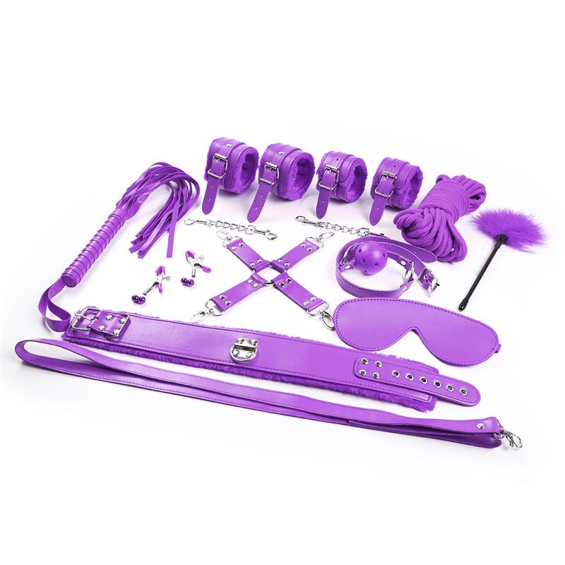 Set de Bondage 10 Piezas Rojo / Purpura - INTOYOU