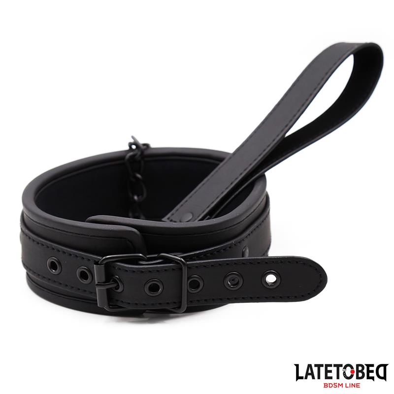Set Collar y Correa Neopreno Negro - LATETOBED BDSM LINE
