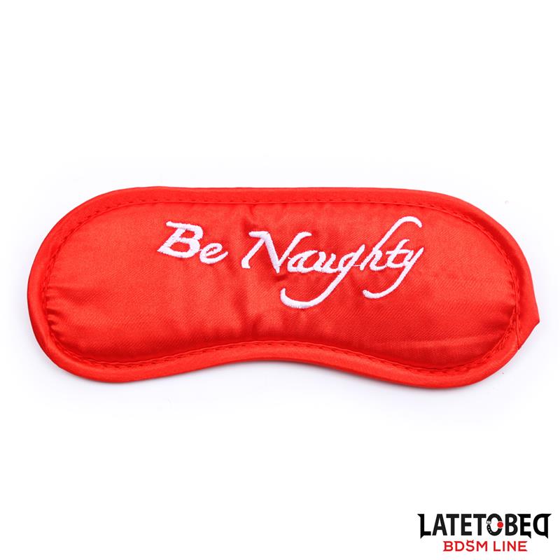 BDSM LINE Set de 3 Piezas antifaz esposas pluma - LATETOBED