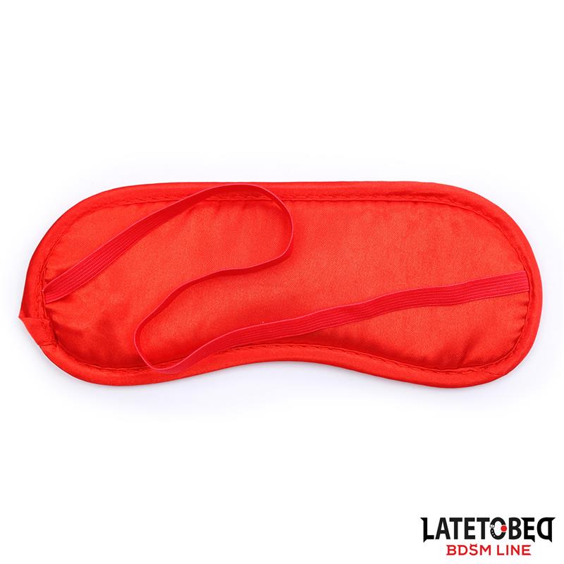 BDSM LINE Set de 3 Piezas antifaz esposas pluma - LATETOBED