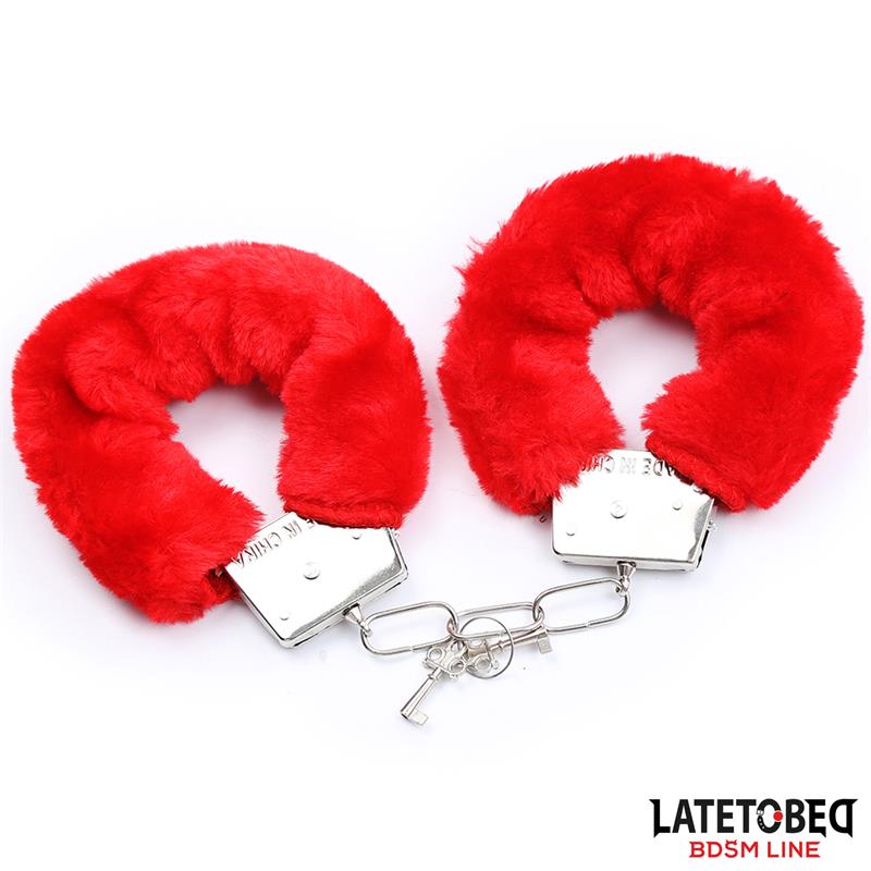 BDSM LINE Set de 3 Piezas antifaz esposas pluma - LATETOBED