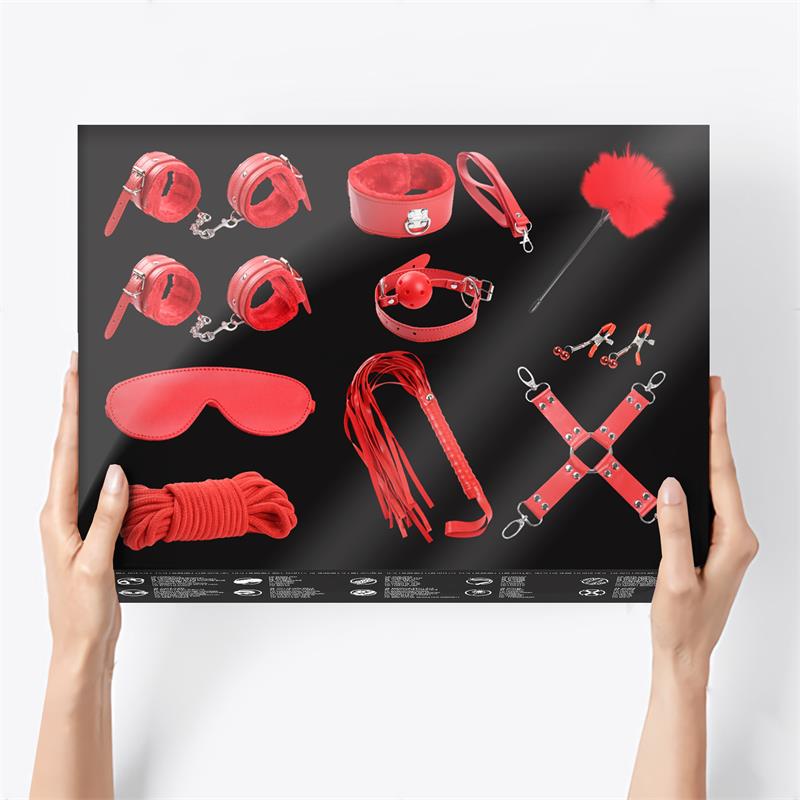Set de Bondage 10 Piezas Rojo / Purpura - INTOYOU