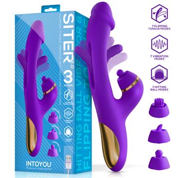 SITER 2.0 VIBRADOR CON LENGUA FLAPPING, GOLPETEO Y CABEZALES INTERCAMBIABLES - INTOYOU