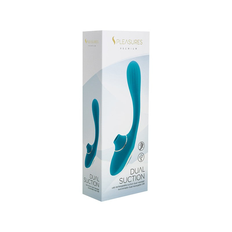 VIBRADOR 2 EN 1 SUCCIONADOR + VIBRADOR PREMIUM - PLEASURES
