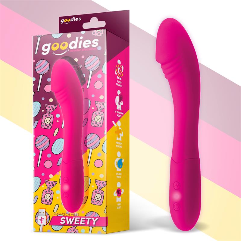 Sweety Vibrador Punto G USB Silicona Fuchsia - GOODIES