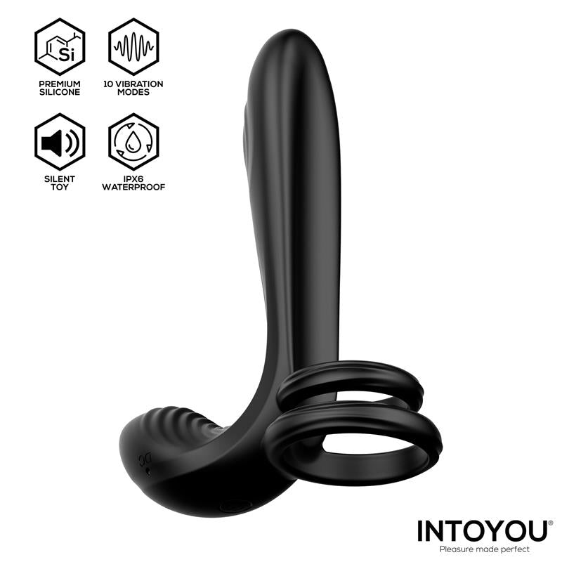 Anillo Doble Synkox Girth Gainer para el Pene con Vibración - INTOYOU