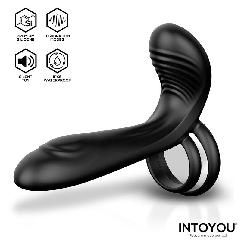 Anillo Doble Synkox Girth Gainer para el Pene con Vibración - INTOYOU